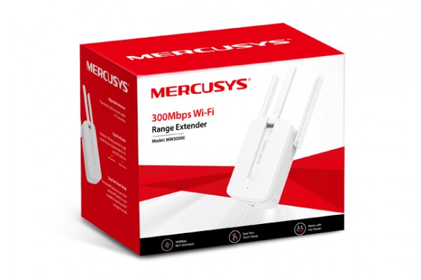 Усилвател на Wi-Fi мрежи Mercusys MW300RE с 3 външни антени - Wi-Fi усилватели (повторители) - 15102 - nextbg.com