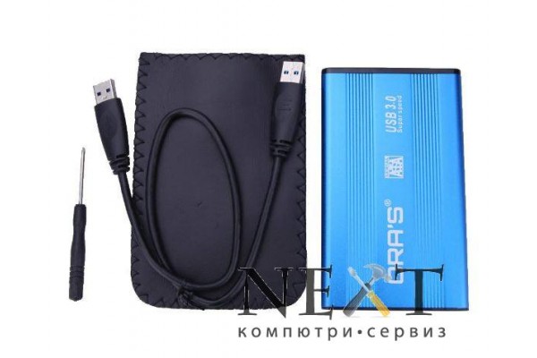 USB 2.0 алуминиева кутия за външен хард диск 2.5” SATA - кабели и преходници - 14512 - nextbg.com