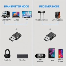 USB Bluetooth безжичен 2-в-1 предавател и приемник с 3.5mm жак