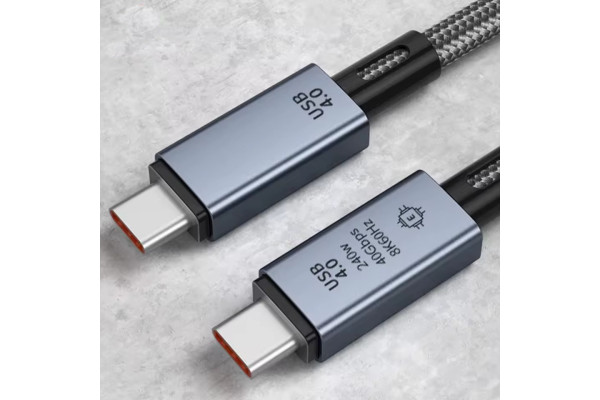 USB 4 Type-C Кабел 240W PD / 40Gbps / 8K / E-Marker Chip съвместим Thunderbolt 3 4  1.5m - кабели и преходници - 14123 - nextbg.com