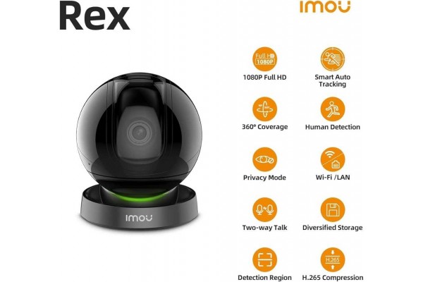 Въртяща Безжична IP камера Dahua Imou Rex 2MP IPC-A26LP - Камери за видеонабюдение - 90005 - nextbg.com