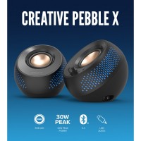 Озвучителна система Creative Pebble X 2.0 USB-C, RGB подсветка