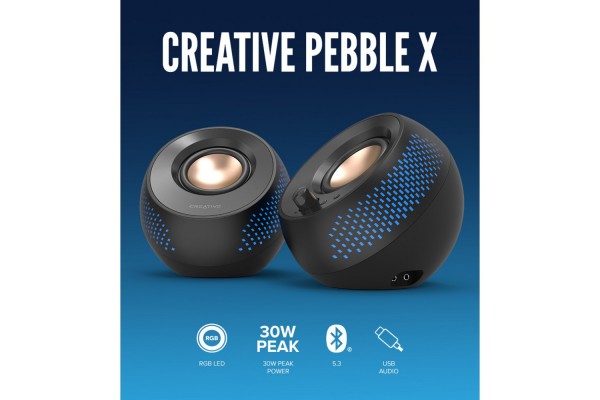 Озвучителна система Creative Pebble X 2.0 USB-C, RGB подсветка - %ПРОМОЦИИ% - Pebble Озвучителна система Creative Pebble X 2.0 USB-C, RGB подсветка - %ПРОМОЦИИ% - Pebble - nextbg.com