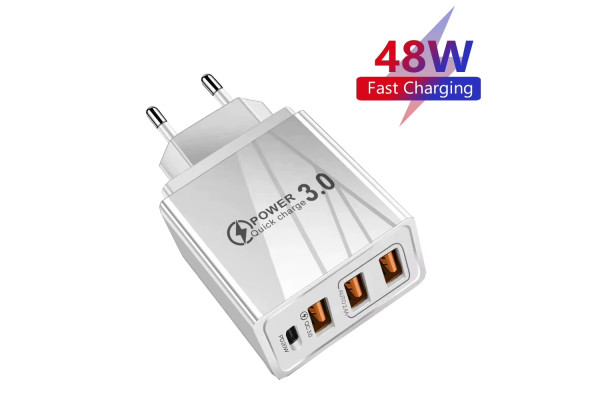 48W QC3.0 Бързо зарядно 4USB EU стандарт 4 порта, Подходящо за  Android iPhone и други устройства - Smart продукти - 16001 - nextbg.com