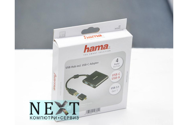 Hama 4-Port USB 3.1 Hub with USB-C Adapter Brand New