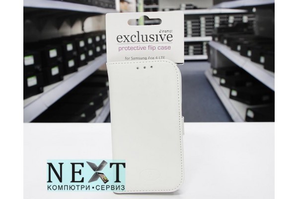 Insmat White Flip Case for Samsung Ace 4 LTE Нов - Други - 280066094asset - nextbg.com